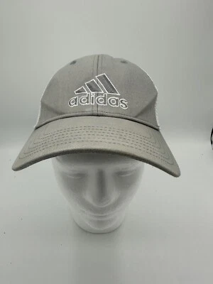 Adidas Trucker Hat- Gray w/white Mesh-Adjustable Size Snapback White OutlineLogo - Image 1 of 4