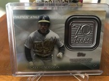 2021 Topps Series 2 Rickey Henderson 70th Anniversary Logo Patch T70P-RH