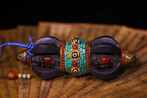 7" Old Tibet Bronze Painting Buddhism Mahakala Wrathful Deity Magic weapon TQA - Picture 1 of 9