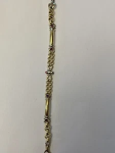 Vintage 14k Multy Color Gold Ruby Bracelet Made In Italy - Picture 1 of 7