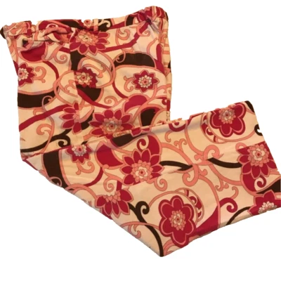 Pantalones capri para mujer Peck & Peck multicolor rojo floral elástico frente plano 12 Foto 1 de 4