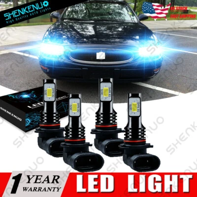 For Buick LeSabre 2000-2005 Combo 8000K High&Low Bean Front LED Headlight Set 4 - Изображение 1 из 4