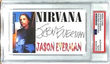 JASON EVERMAN Nirvana Signed Autographed Index Card PSA/DNA Slabbed
