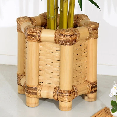 Übertopf Nias Bambus Blumenkübel Groß Korb Pflanztopf Pflanzkübel Kunstblume Top - Bild 1 von 4
