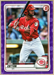 QUIN COTTON - 2020 BOWMAN DRAFT PURPLE RC /250