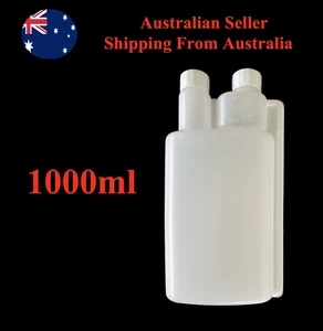 6 X 1L Plastic Twin Chamber Bottle Chemical Bottle Twin Neck - AU - Picture 1 of 2