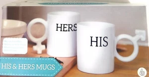 Kaffeetassen His 'N' Hers klassisch kühnes Design moderne Form einzigartige Griffe - Bild 1 von 5