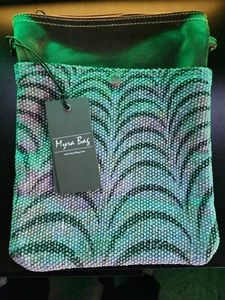 Myra Bag Leather Canvas Small Crossbody shoulder bag - Picture 1 of 2