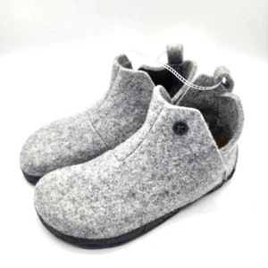 BIRKENSTOCK Andermatt Shearling Light Grey Wool Felt Shoes Slippers Youth Size 3 - Picture 1 of 11