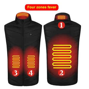 Carbon Fiber Heated Vest 3 Fast Heating Zones Electric Heating Vest Washable L - Imagen 1 de 14
