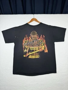 Vintage Y2K Volunteer Firefighter Lifelong Member Shirt - Men's XL - Picture 1 of 14
