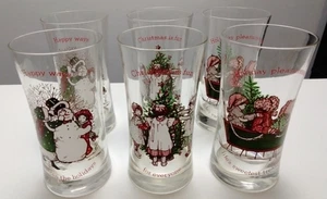 Juego de 6 vasos de Navidad vintage Holly Hobbie American Greetings vacaciones - Imagen 1 de 7