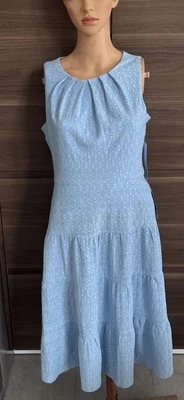 Vestido feminino London Times tamanho 4 azul claro sem mangas Nordstrom stretch novo com etiquetas - Imagem 1 de 4
