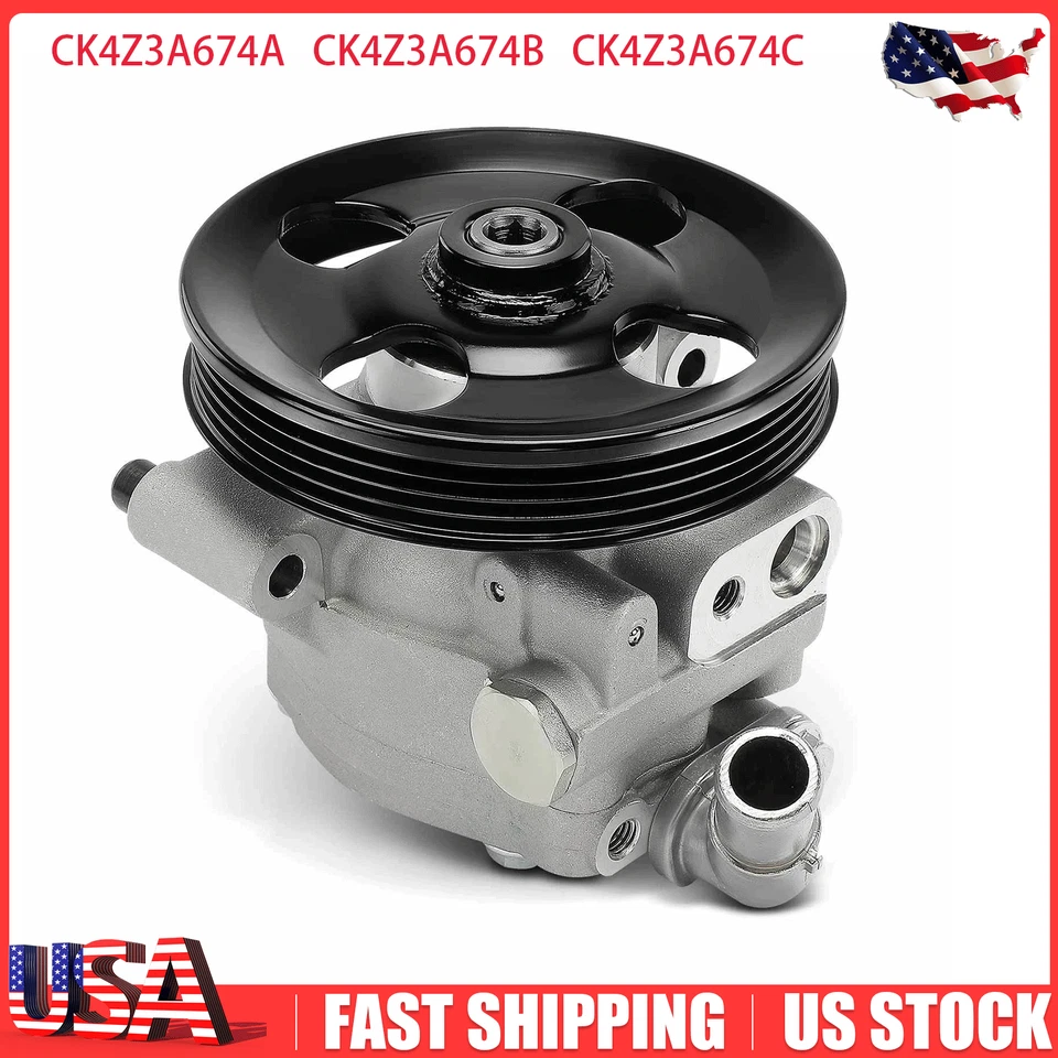 Power Steering Pump with Pulley for Ford Transit-150 250 350 2015-2024 3.5L 3.7L - Image 1 of 4
