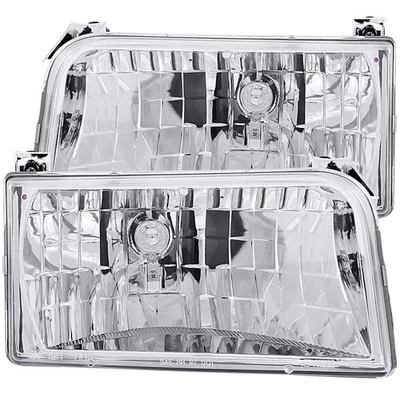 Juego de faros de cristal con lente transparente para Ford F-250 1992-1998 [cromo] Foto 1 de 2
