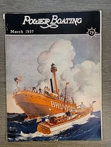 Vintage Power Boating Magazine March 1937  Boats Racing Sailing Ads Issue #3 - Picture 1 of 12