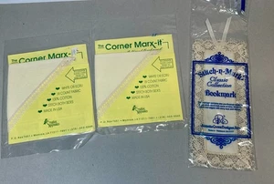 Lot~The Corner Marx-it Roman Lesezeichen & 1 Stitch-N-Mark Lesezeichen 18 CT Aida NOS - Bild 1 von 3