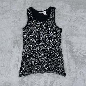 Scooter Brown Girls Black Sequin Tank Top Size L 14 Party Sleeveless Pullover - Picture 1 of 8