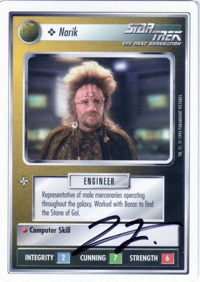 Star Trek CCG - Cameron Thor (Narik) - signed card - autograph - Bild 1 von 1