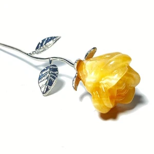 40g Pretty Hight 15cm Natural Citrino Tallado Rosa Flor Espécimen o916 - Imagen 1 de 6