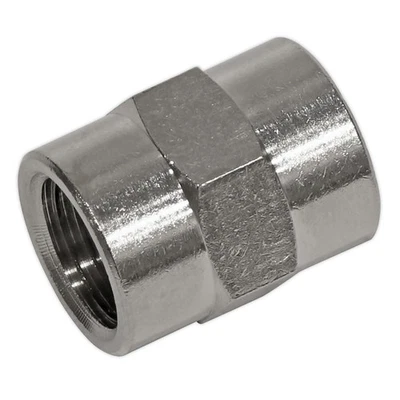 Sealey Double Female Union 1/4"BSP To 1/4"BSP Air Line Couplings & Fittings - Image 1 of 4