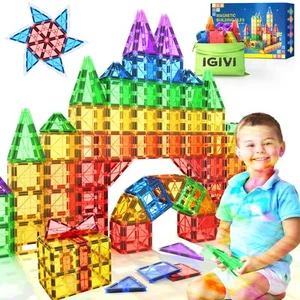 Magnetic Tiles Kids Toys for 3+ Year Old Boys & Girls, STEM Building Blocks T... - Picture 1 of 4
