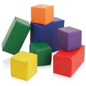 7pcs Toddler Large Foam Building Blocks, Colorful Soft Stacking Cubes for Kids - Picture 1 of 1