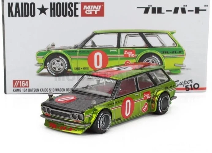 Mini GT KHMG164 Kaido House Datsun KAIDO 510 Wagon OG Flow Yellow Die Cast 1/64