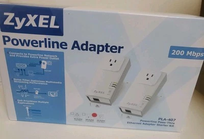 ZyXEL - Powerline Adapter (200 Mbps/PLA-407) Pass-Thru Ethernet Adapter Kit - Image 1 of 4