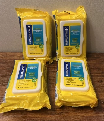 4 件 Preparation H 药用湿巾 温和日常清洁 48 件 - 192 总计 — 第 1/4 张图片