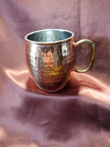 Taza mula Moscú cobre martillado 20 oz usada mango de latón bebida licor licores SS - Imagen 1 de 9