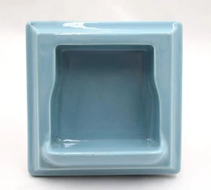 Vintage Franklin Blue Porcelain Flush Mount Soap Dish - Picture 1 of 6