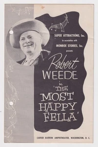 1956 Robert Weede "The Most Happy Fella" PLAYBILL Carter Barron Amphitheater DC - Bild 1 von 2