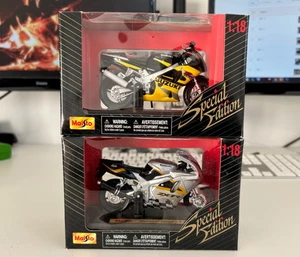 Kawasaki und Suzuki Motorrad Set Bburago 1:18 Diecast Modellräder - OVP - Bild 1 von 5