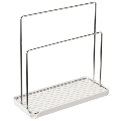 Organizador de fregadero de cocina, soporte de esponja, bandeja de drenaje, cepillo, jabón, estante para paños de cocina Foto 1 de 4