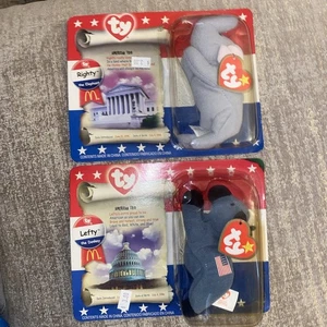 Ty Beanie Babies Lefty Donkey Righty Elephant 2000 USA Präsidentschaftswahlen - Bild 1 von 2