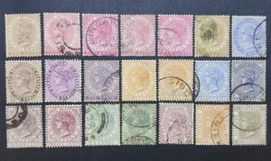 Straits Settlements 1882-99 Wmk Crown CA + Variety Complete Set - 21v Used #1 - Picture 1 of 2