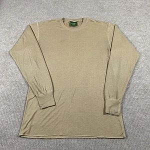 Vintage 90s Cabelas Thermal Shirt Mens M-Tall Brown Long Sleeve Made In USA - Picture 1 of 10
