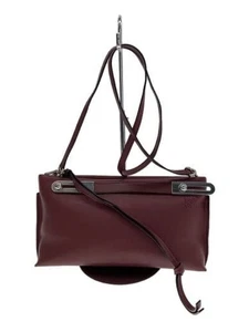 LOEWE Bag Leather Bordeaux Solid color Plain Leather Missy Small USED JAPAN - Picture 1 of 5