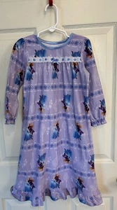 Disney Frozen II Princess Nightgown Anna And Elsa Fleece Long Sleeves Size 4 - Picture 1 of 5