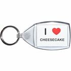 I Love Cheese Cake - Clear Plastic Key Ring Size Choice New