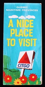 CITGO QUEBEC & MARITIME PROVINCES CANADA HIGHWAY ROAD MAP 1968 VINTAGE TRAVEL - Picture 1 of 4