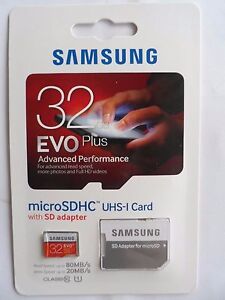 Samsung - EVO Plus 32GB microSDHC Class 10 UHS-1 Memory Card with Adapter 80mb/s