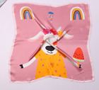 Foulard carré 100 % soie 20 pouces enfants femmes couchoir bébé dessin animé rouge MY182-4