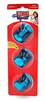 KONG Squeezz Action Ball MEDIUM Red 3 Pack Squeaky Dog Fetch Toy  - Image 1 of 4