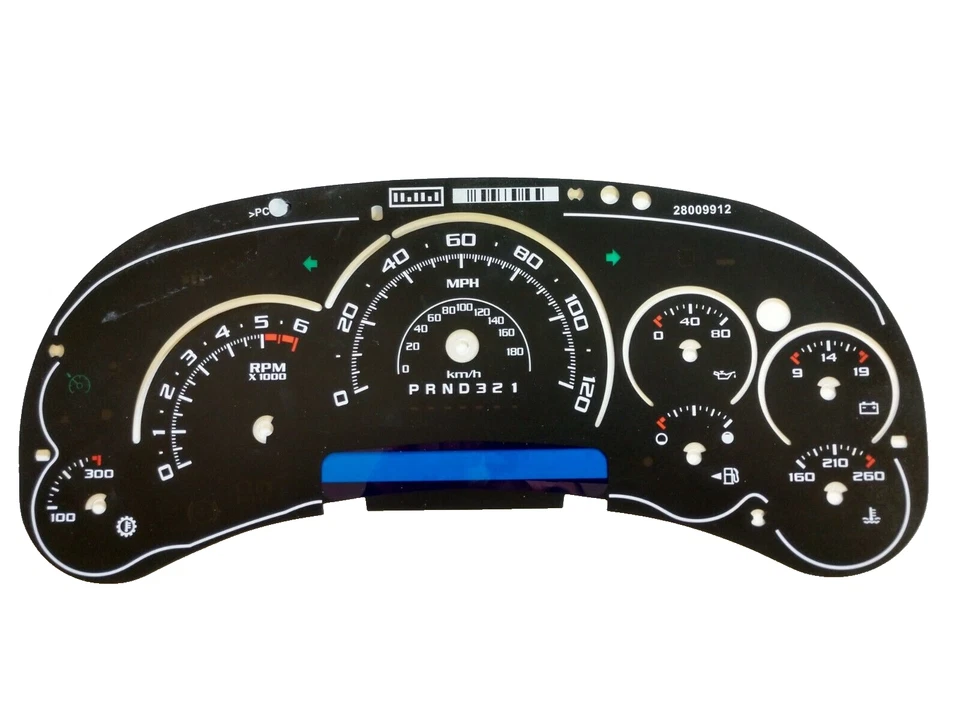 Cadillac Escalade Style GM Speedo Cluster Gauge Face Inlay 2006 2007 personalizado  Foto 1 de 4