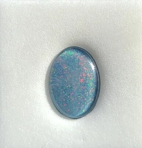 Natural Blue Fire Opal Triplet 2.5ct Cabochon Loose Gemstone 14 x 10mm - Picture 1 of 21