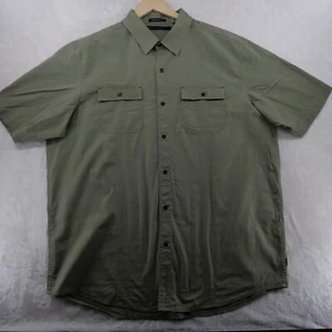 Sean John Men's Size XXL Military Style Solid Green Short Sleeve Casual Shirt - Picture 1 of 9