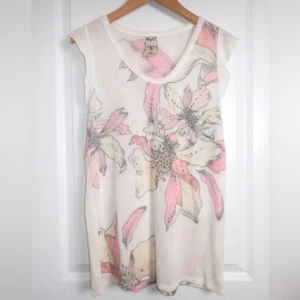 Vocal Floral Crystal Embellishments Sheer Tank USA Y2K Damengröße M - Bild 1 von 11