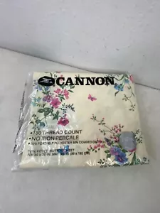 New Sealed CANNON Pink Blue Floral Twin Fitted Bottom Sheet VINTAGE Made in USA - Picture 1 of 8